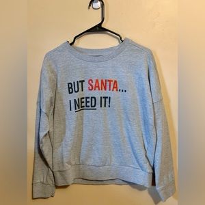 Christmas Sweatshirt - Santa - Womens Medium